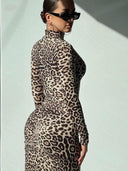 Leopard Print Dress Chic Waist-Trim Fashion Statement
