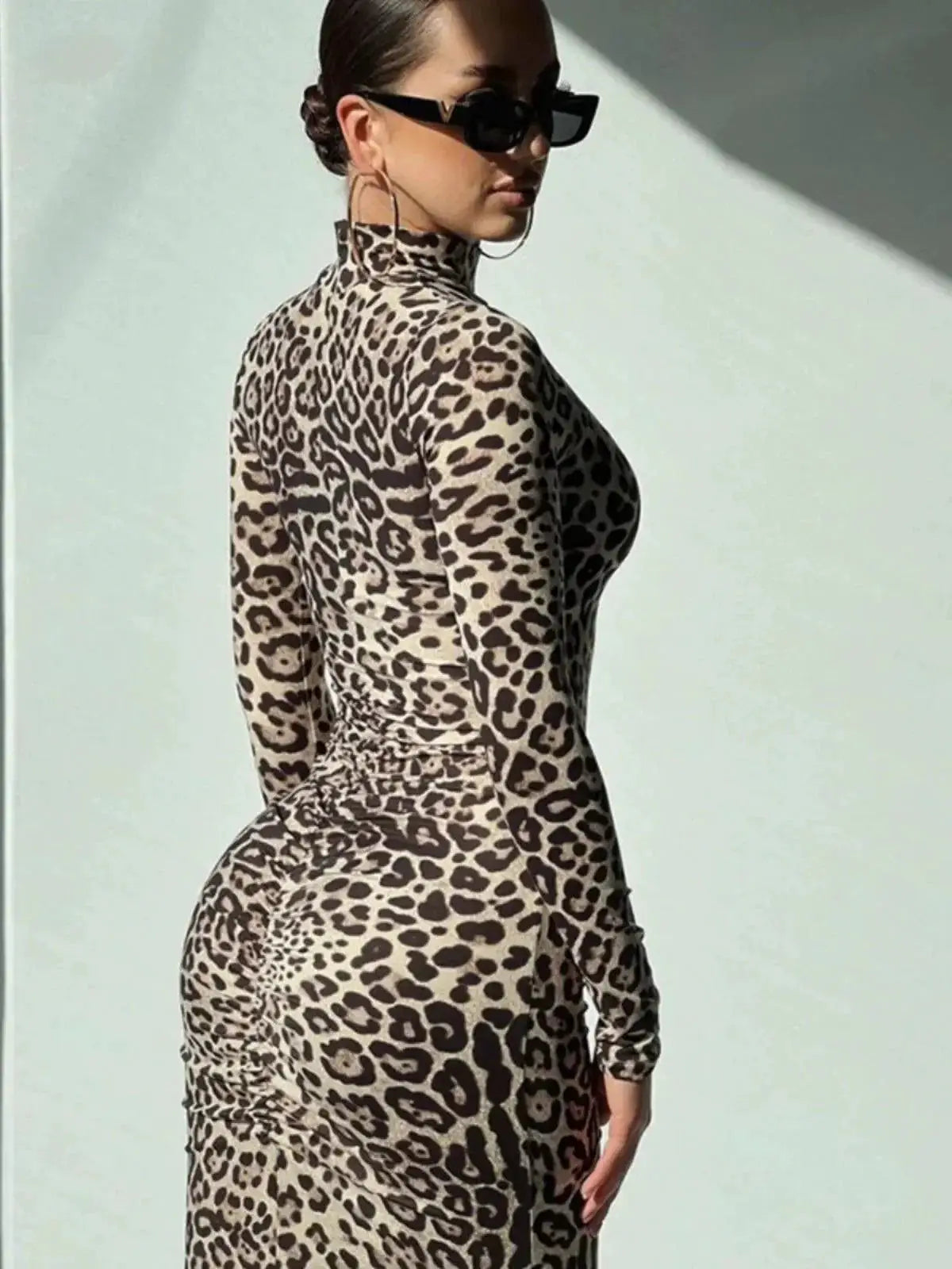 Leopard Print Dress Chic Waist Trim Fashion Statement