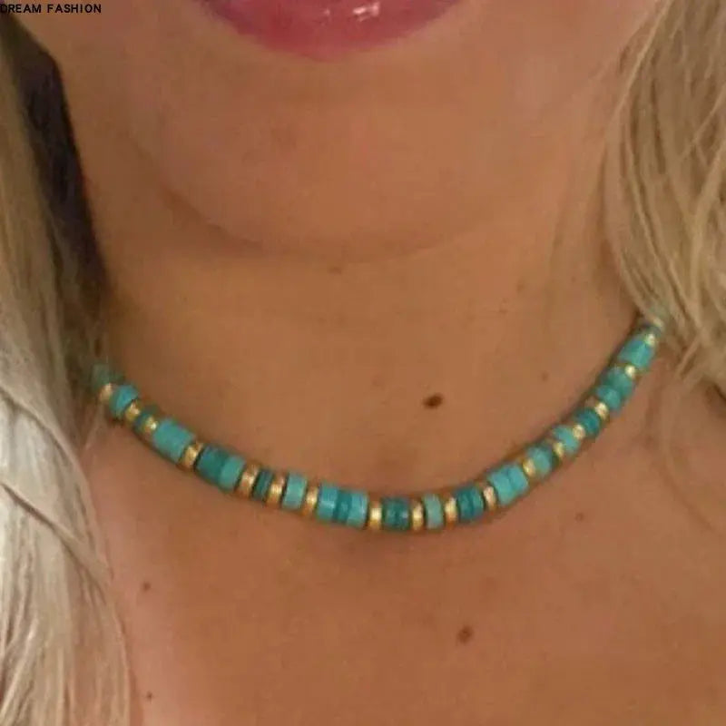 New Arrival Natural Stone Twin Design Unisex Necklace