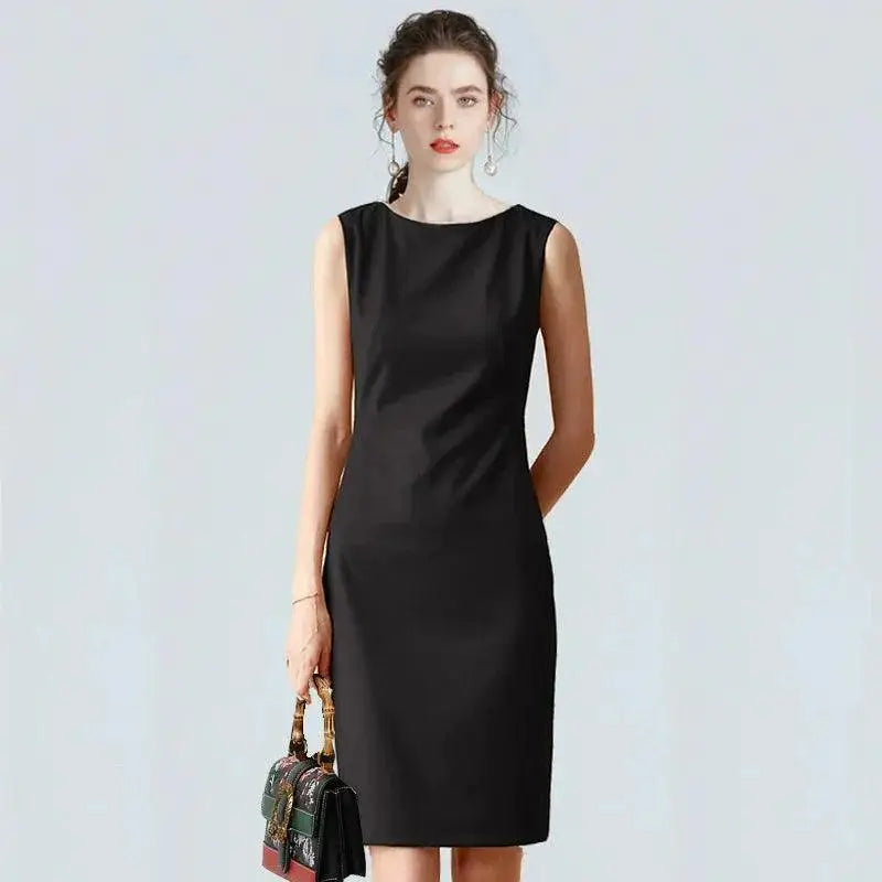 Graceful Shift Dress With Chic 3D Zipper Professional