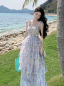 Elegant Floral Beach Dress for Vacations