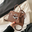 Spring Crocodile Pattern Shoulder Bag Stylish Women's Carry-On