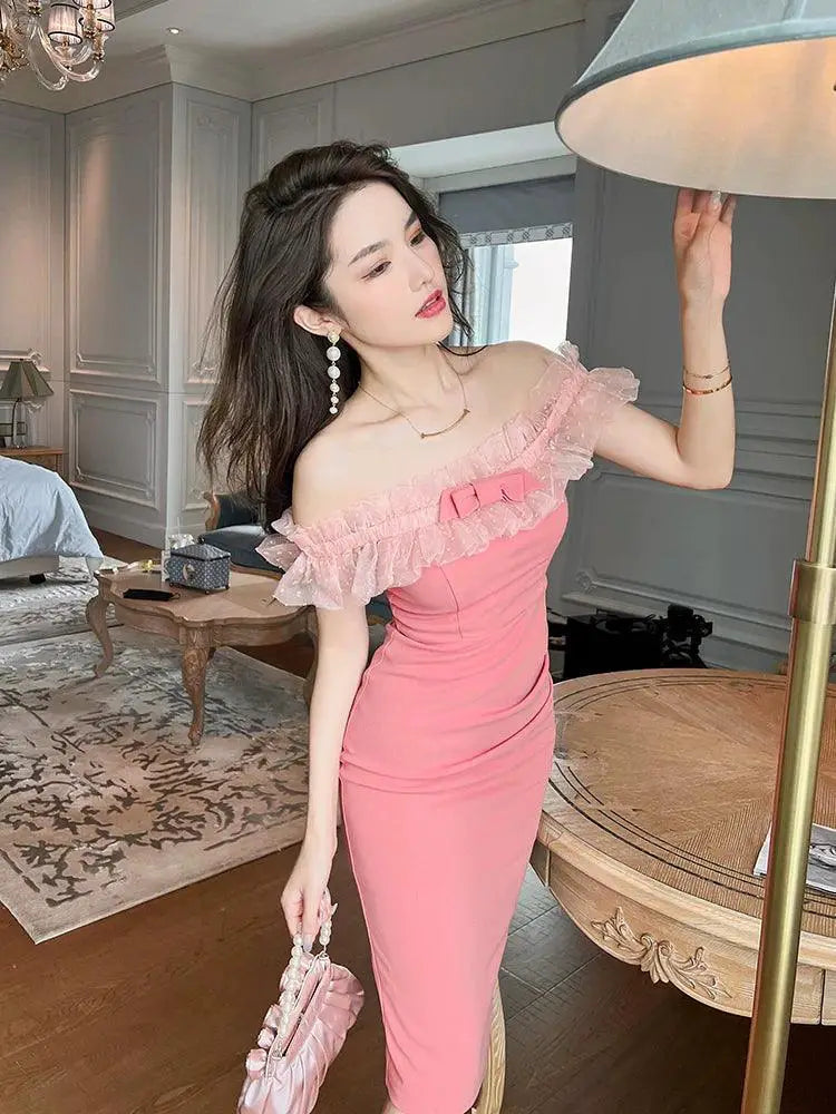 First Date Sheath Dress Korean Style Must Have Flower Detail