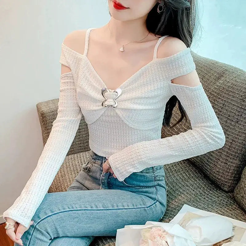 Sweet Off The Shoulder Shirt Korean Chic Fashion Must Have