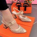 Women's Summer Baotou High Heel Hollow Sandals Size 35 40