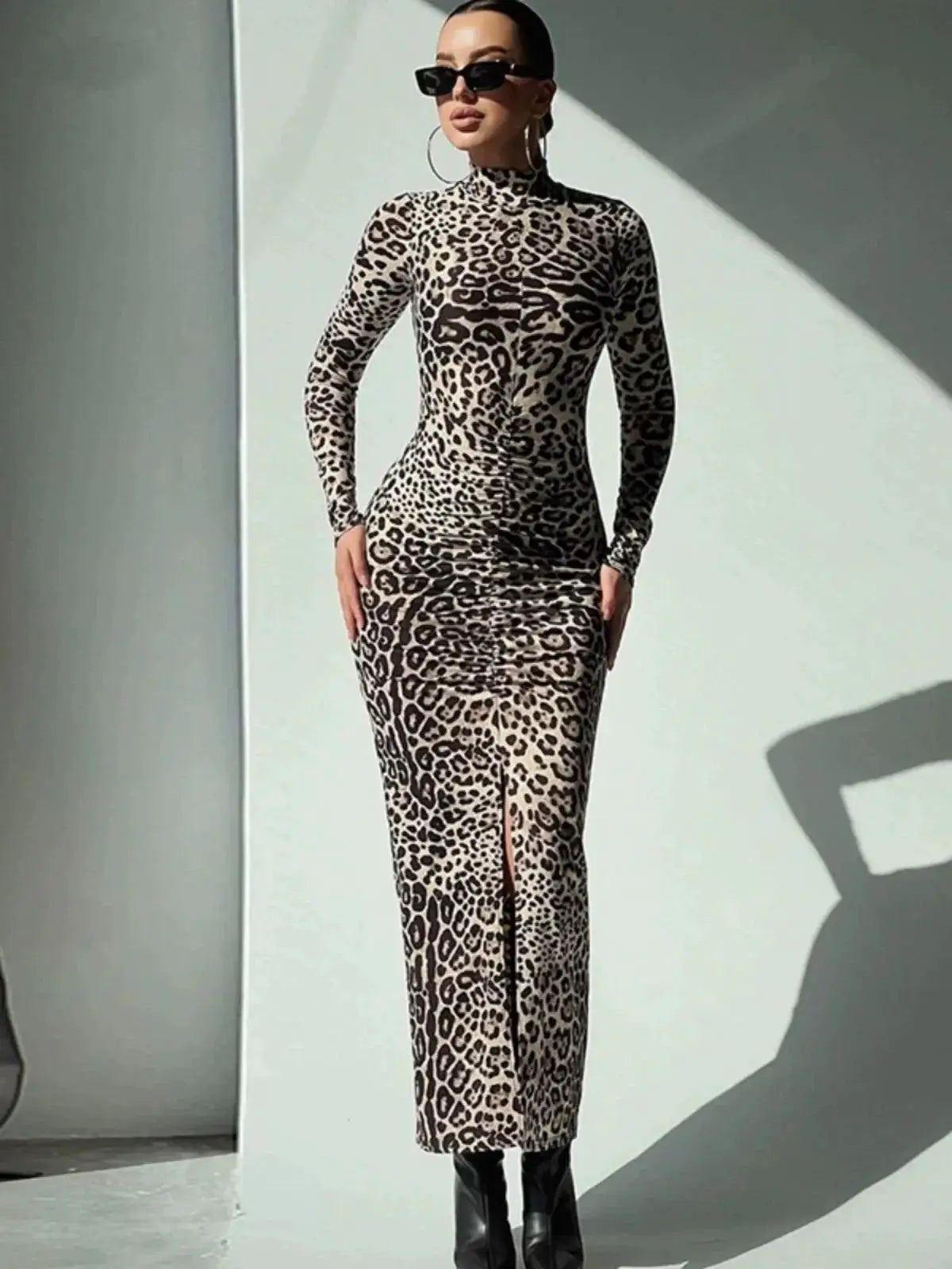 Leopard Print Dress Chic Waist Trim Fashion Statement