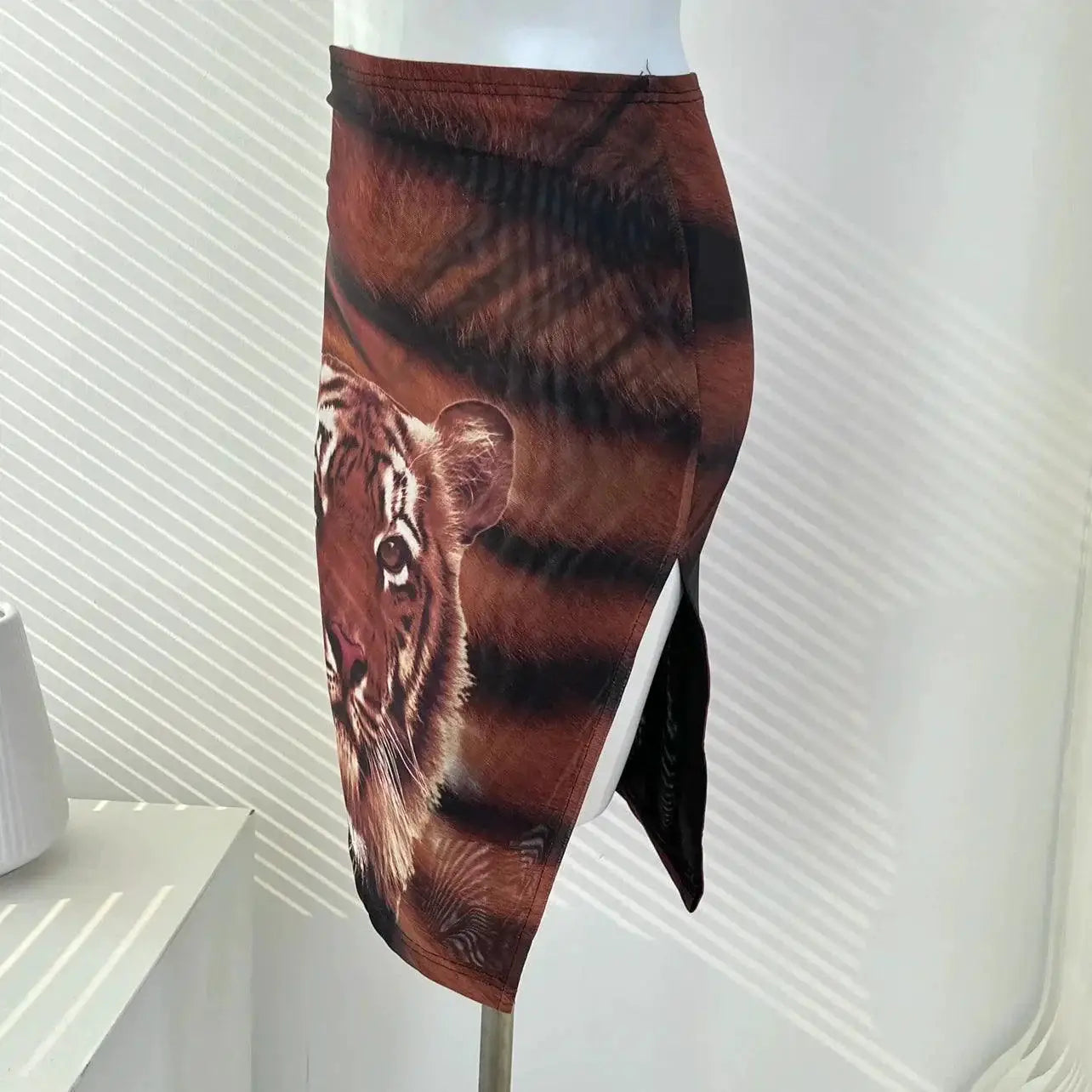 Wild Attraction Chic Animal Print Mesh Skirt High Waist
