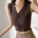 Spring Retro V-neck Vest Chic Street-Style Fashion Upgrade