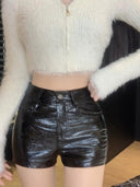 Sexy High Waist Patent Leather Short Shorts Bold Street Style