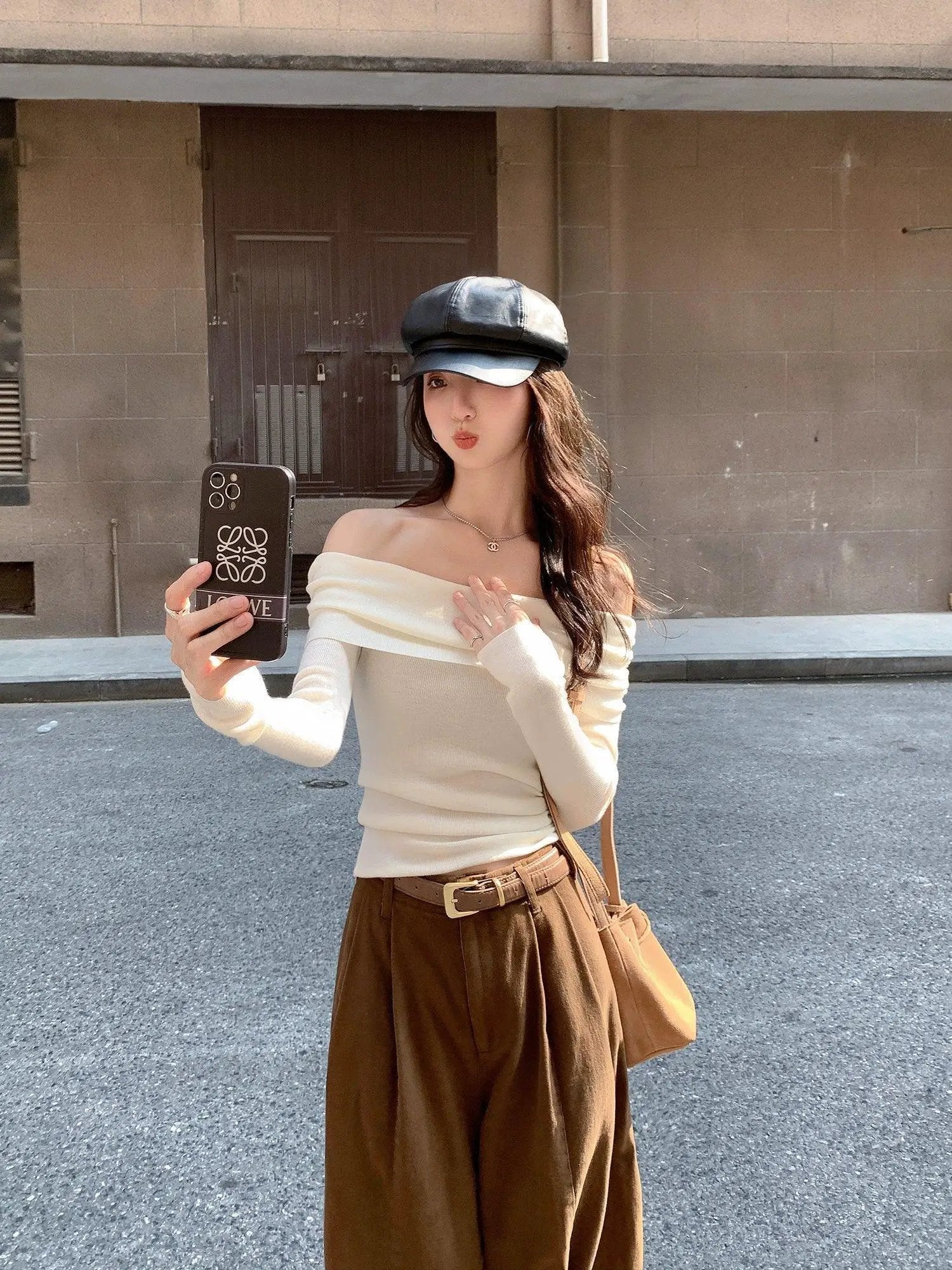 Mulvan Off Shoulder Sweater Luxe Chic for Autumn 23