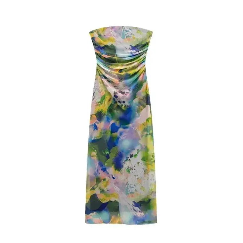 Elegant Floral Sleeveless Dress For Chic Summer Fashion