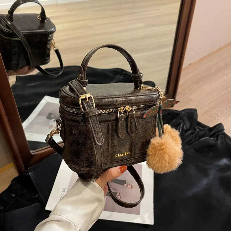 Spring Satchel Retro Textured Box Bag Western Style