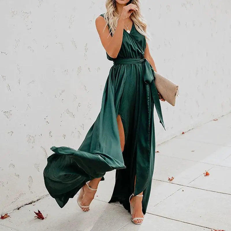 Elegant V-Neck Sundress For Party Club Chic Style Essentials