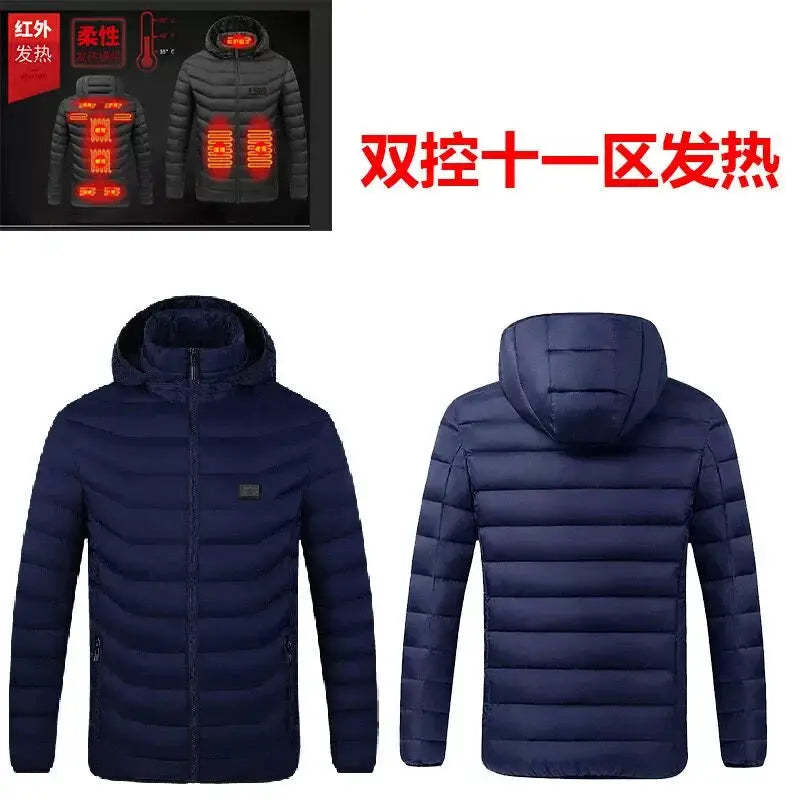 Smart Charging Down Cotton Jacket For Stylish Warmth
