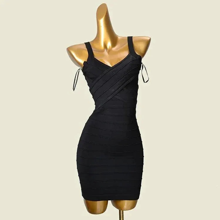 Bodycon Bandage Dress Sexy V Neck Knit Dress For Women