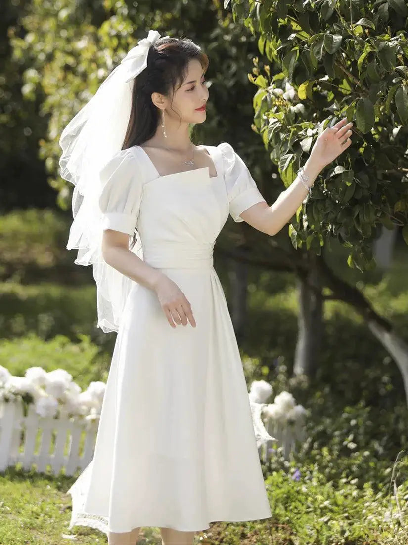 French Elegance Wedding Dress for Stylish Engagement Attire