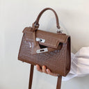 Spring Crocodile Pattern Shoulder Bag Stylish Women's Carry-On