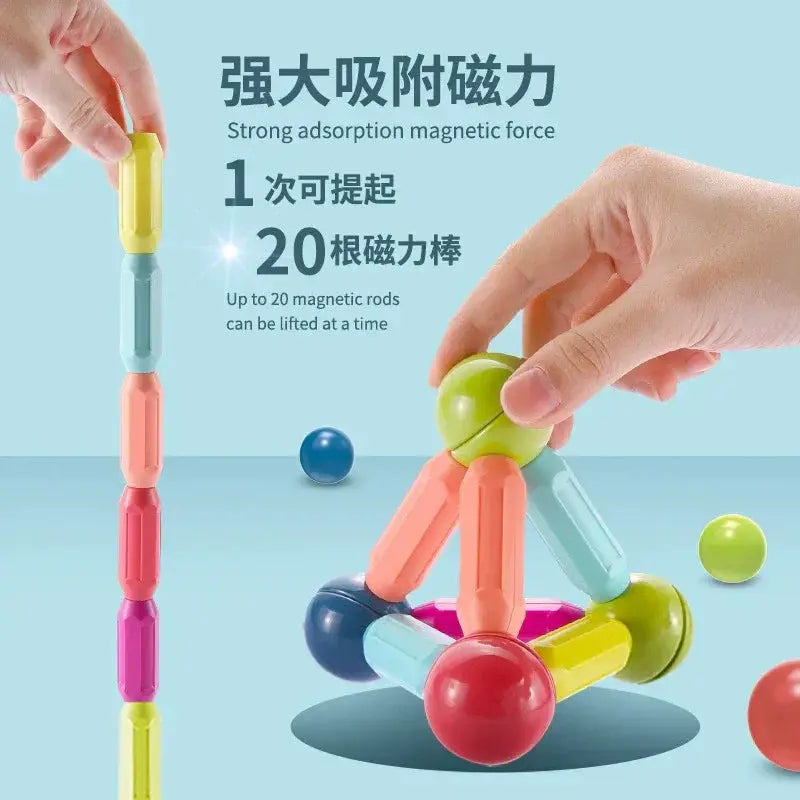 Educational Magnetic Rods Blocks for Kids 12 Months to 8
