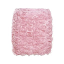 High-Waist Rose Skirt for Women with 3D