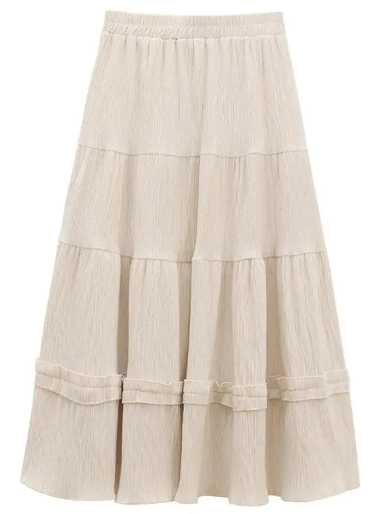 Elegant Velvet Apricot Ruffled A Line Midi Dress Chic