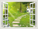 Living Room Window Illusion Wallpaper