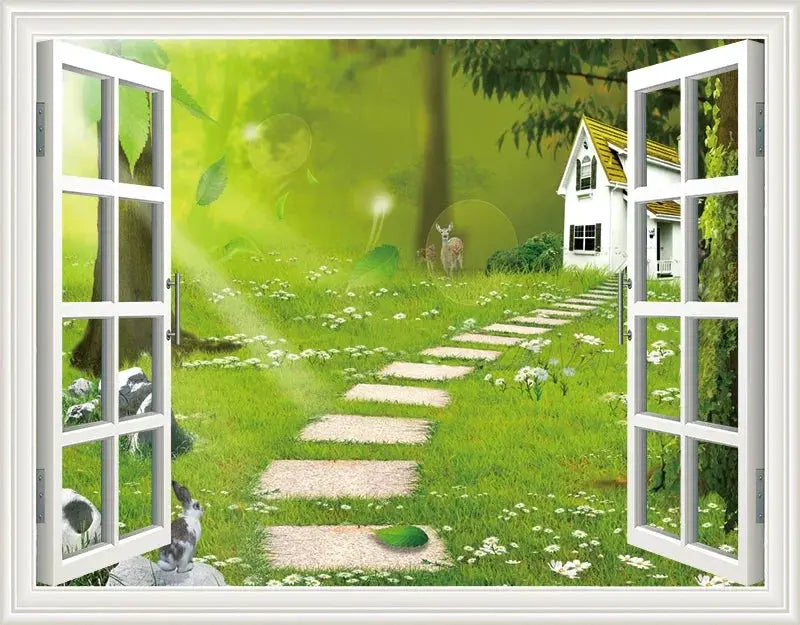 Living Room Window Illusion Wallpaper — product view 18