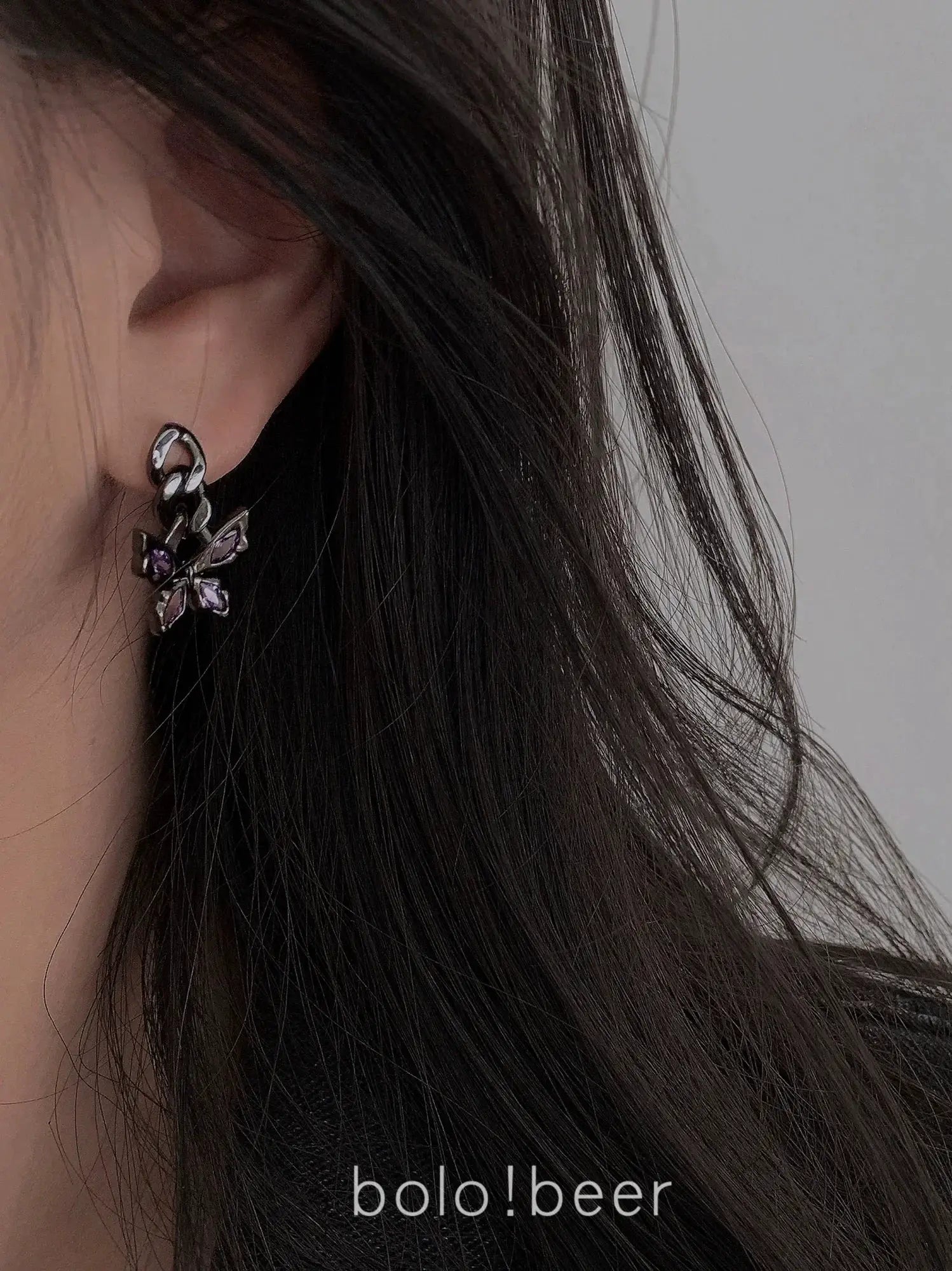 Cold Style Bolo Dark Black Zircon Bow Jewelry For Women