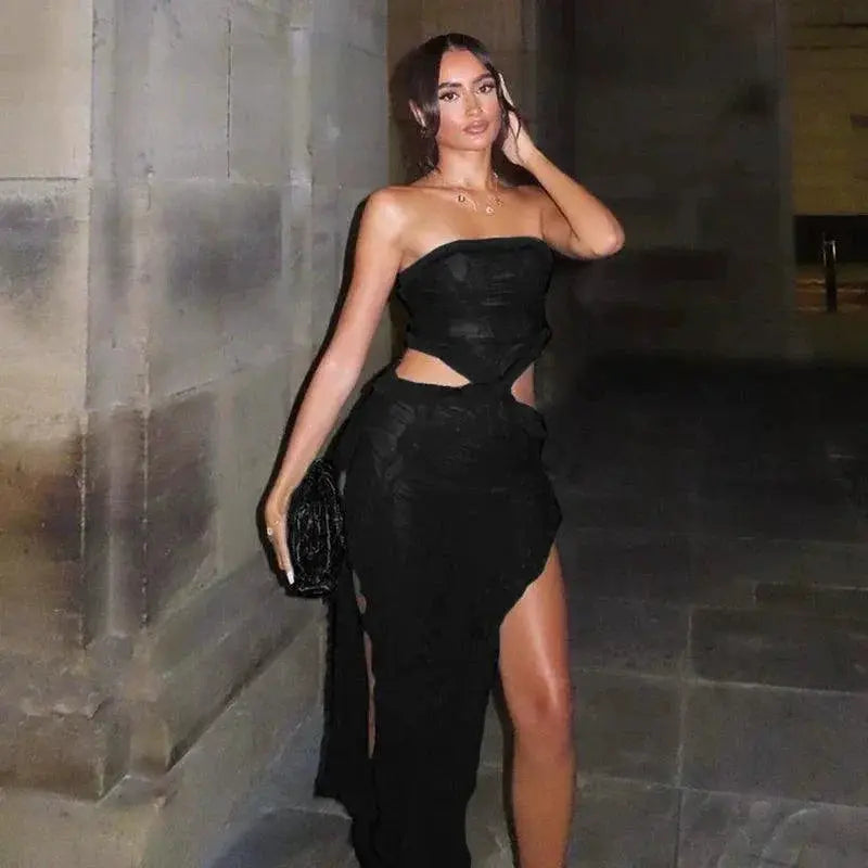 Sylcue Lace Off Shoulder Dress Chic Winter Fashion Style