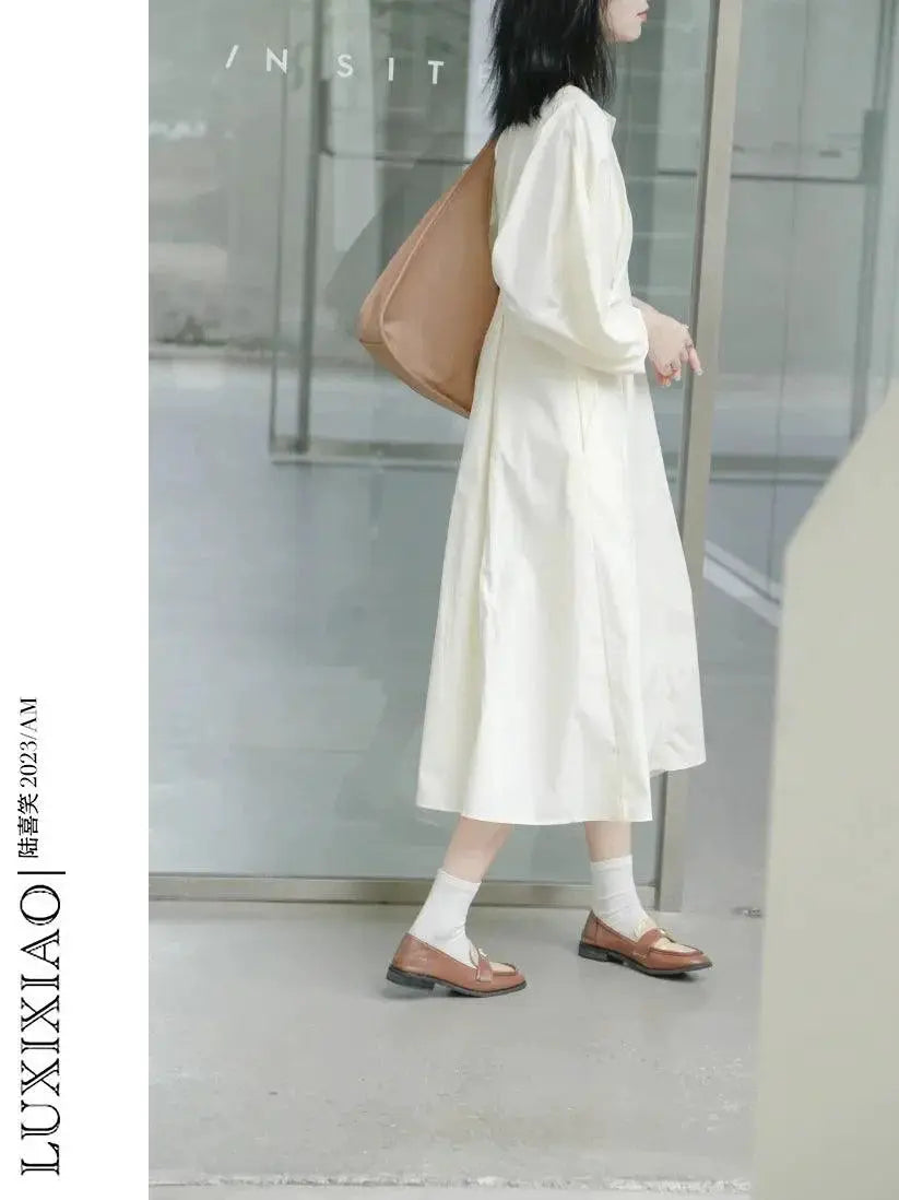 Luxixiao V Neck Sleeves Dress For Effortless Style