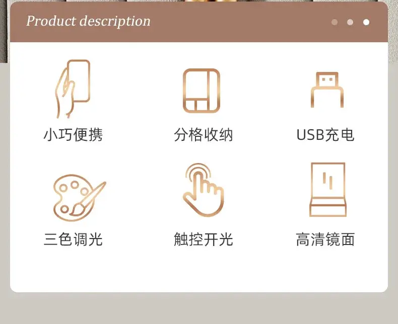 Portable Foldable Cosmetic Mirror With LED Lighting