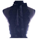 Ribbon Lace Patchwork Vintage Black Dress Retro Elegance