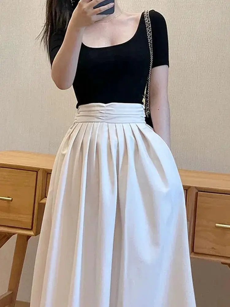 Chic Clavicle Expose U Neck Tee For Women Summer Top