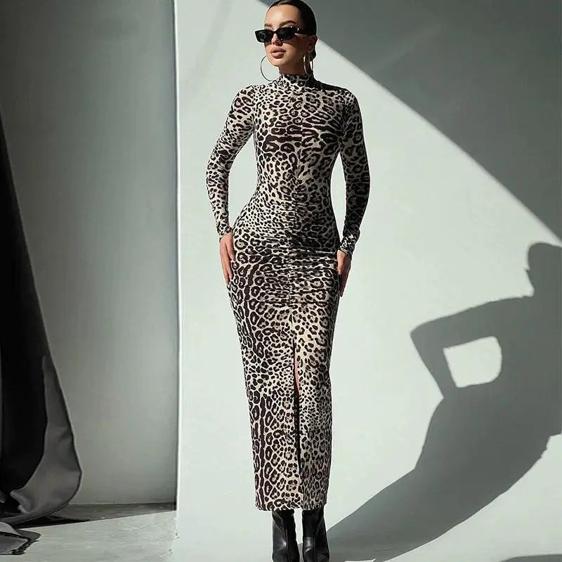 Leopard Print Dress Chic Waist Trim Fashion Statement