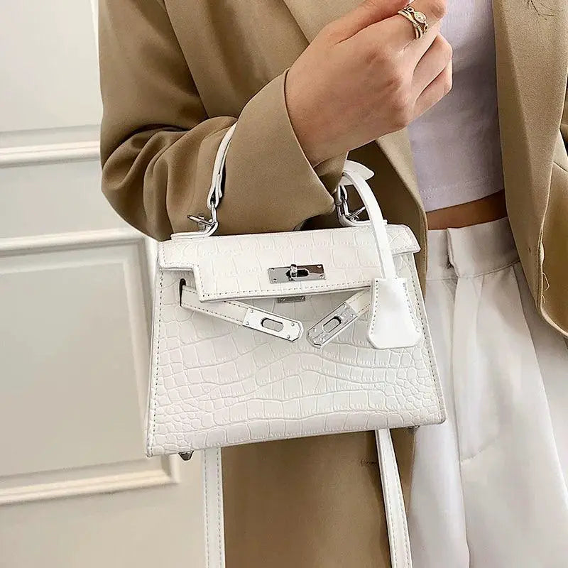 Spring Crocodile Pattern Shoulder Bag PU Leather Women