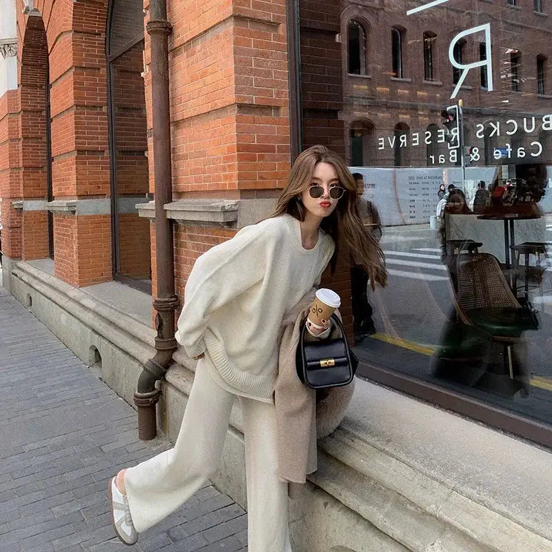 Hong Kong Style Sports Chic Suit Womens Autumn Winter