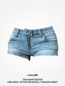 Vintage Denim Zipper Super Short Shorts for Summer Style