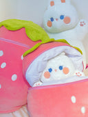 Strawberry Rabbit Doll Transformed Bed Pillow Cute Gift