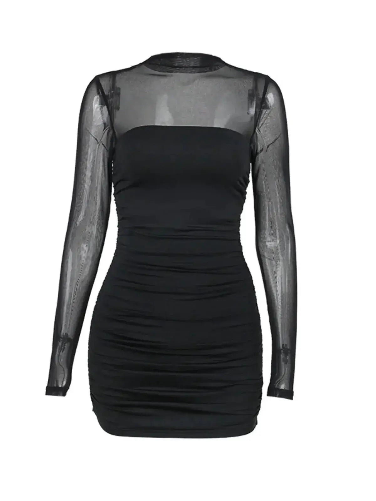 Instahot Turtleneck Patchwork Dress Korean Elegance Fall