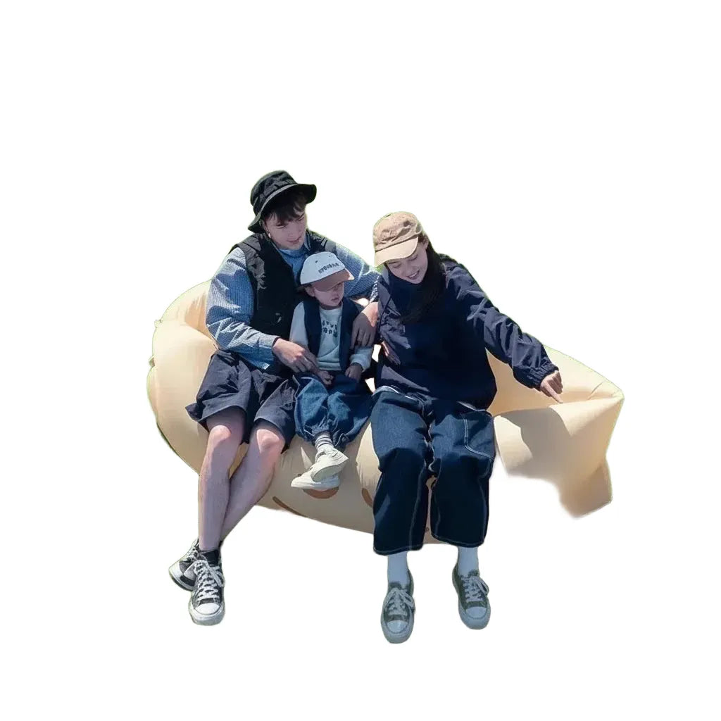 Portable Outdoor Sofa Bed for Camping — Mango yellow Mango [double thickened/three seconds inflatable] (send storage bag)