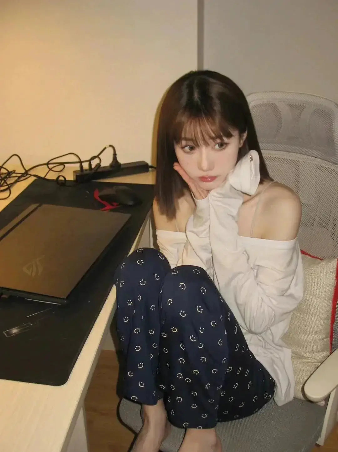 White Chic Korean Style Long Sleeve T Shirt Commuting Top