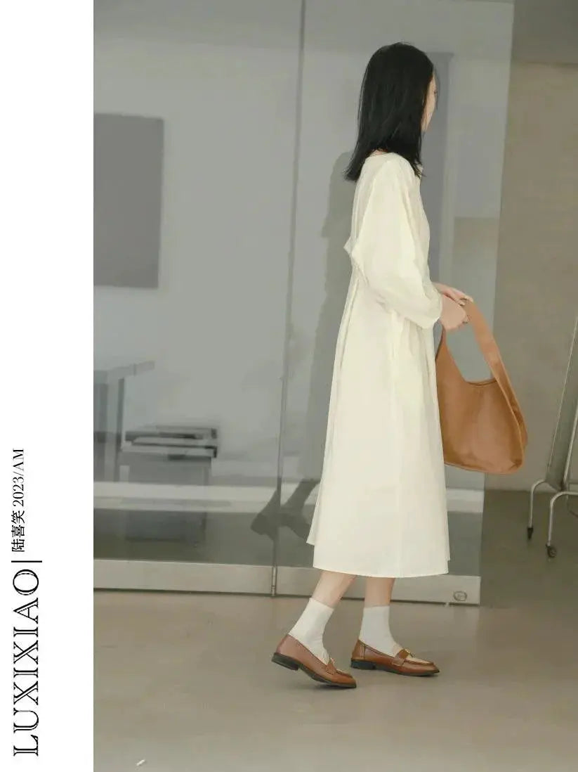 Luxixiao V Neck Sleeves Dress For Effortless Style
