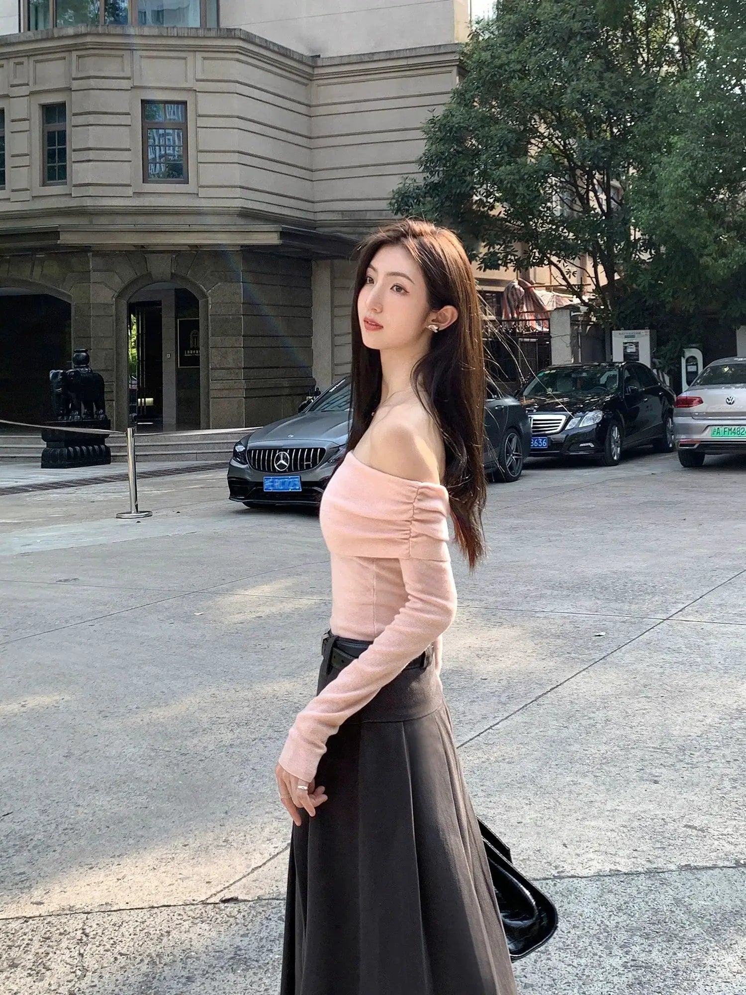 Mulvan Off Shoulder Sweater Luxe Chic for Autumn 23