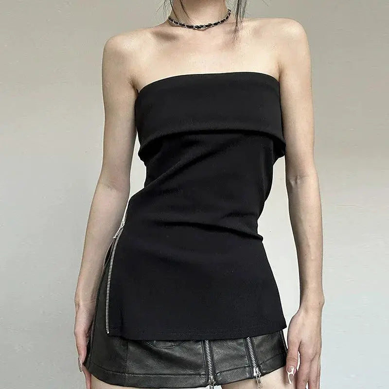Knitted Backless Tube Top For Spring Fashion Statement