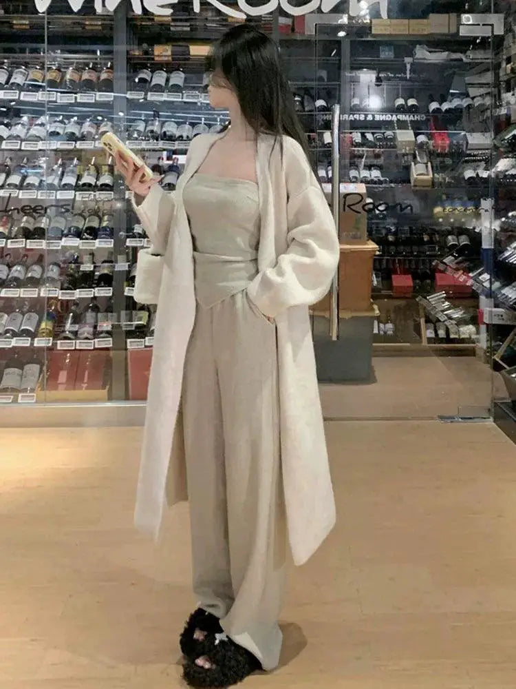 Early Spring Cardigan Tube Top Set Versatile Essential
