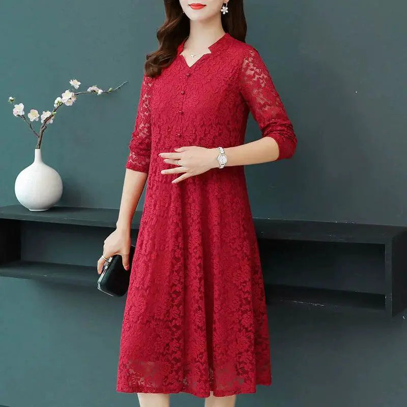 Graceful Lace Dress For Moms 40s Elegant Wedding Attire