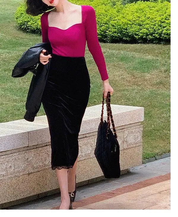 Autumn Petal Collar Off Shoulder Dress Retro Chic Statement