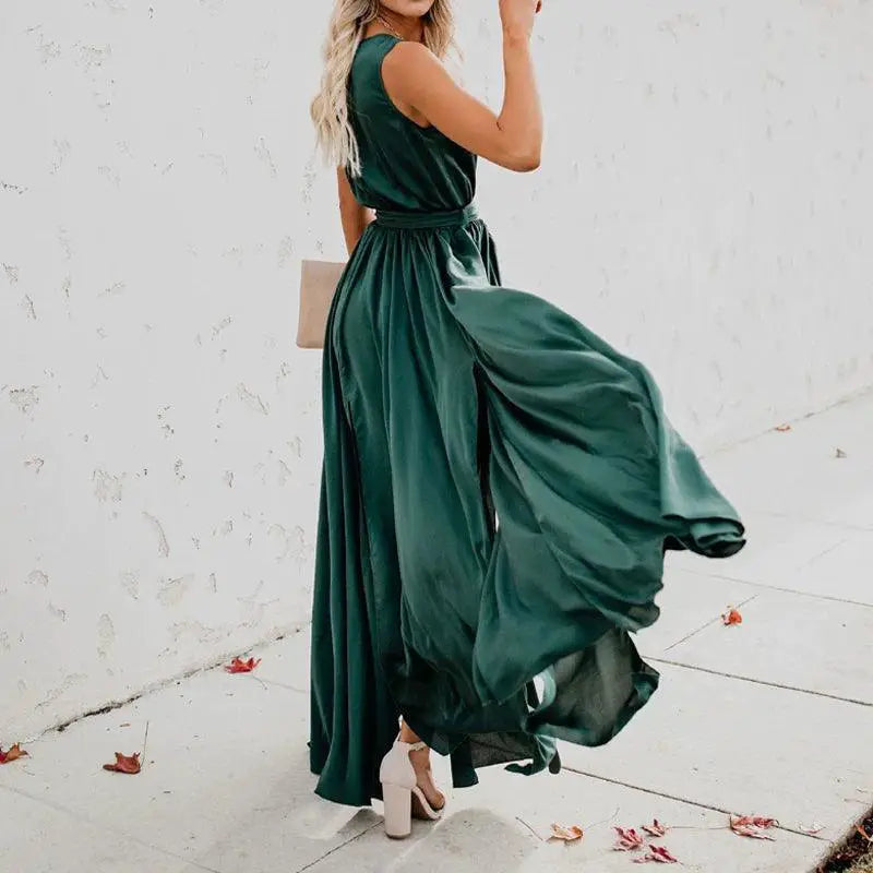 Elegant V-Neck Sundress For Party Club Chic Style Essentials
