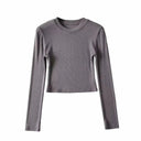 Solid Threaded Long Sleeve Tee for Youth Stylish Fashion