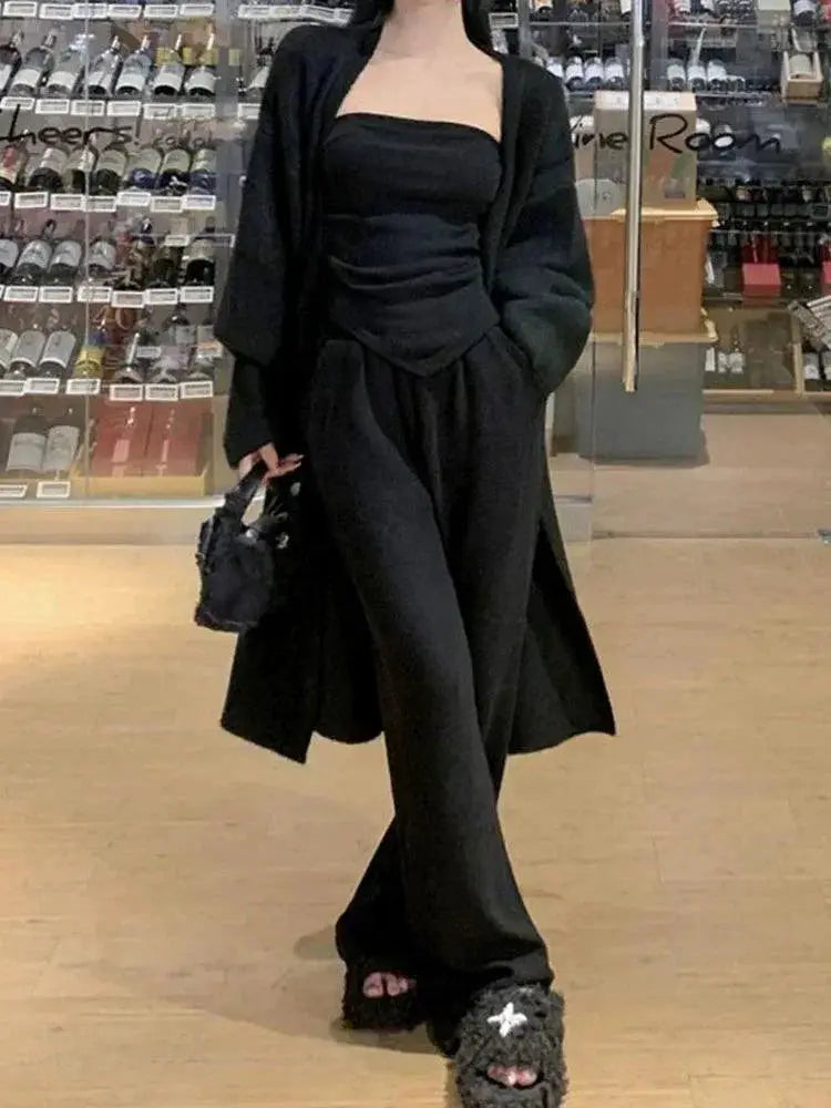 Early Spring Cardigan Tube Top Set Versatile Essential