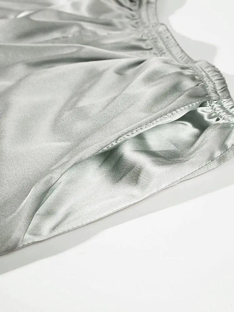 Shibeni Mulberry Silk Pajama Pants Men Beach Shorts